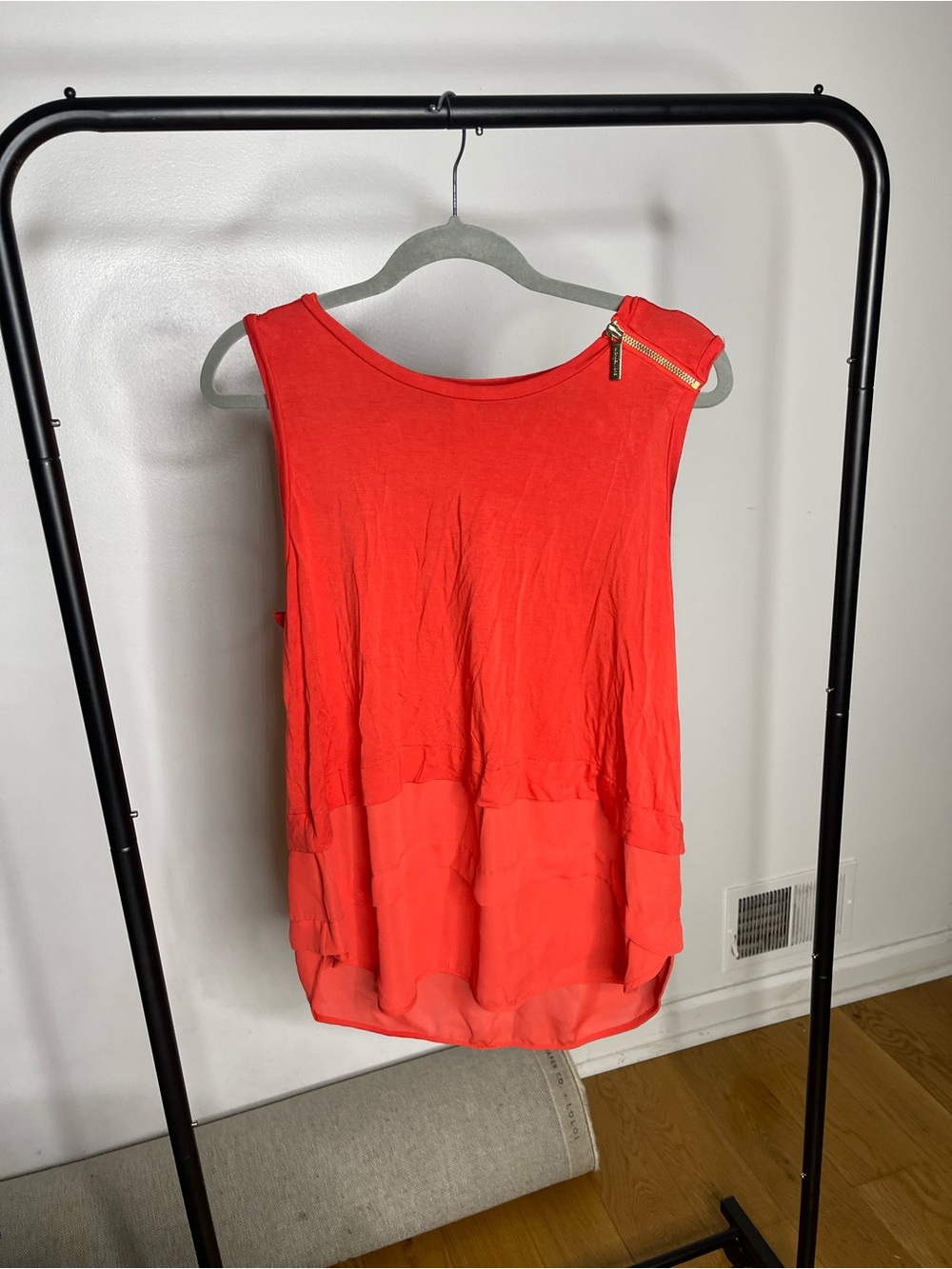 MICHAEL Michael Kors Coral Layered Hem Sleeveless Tank